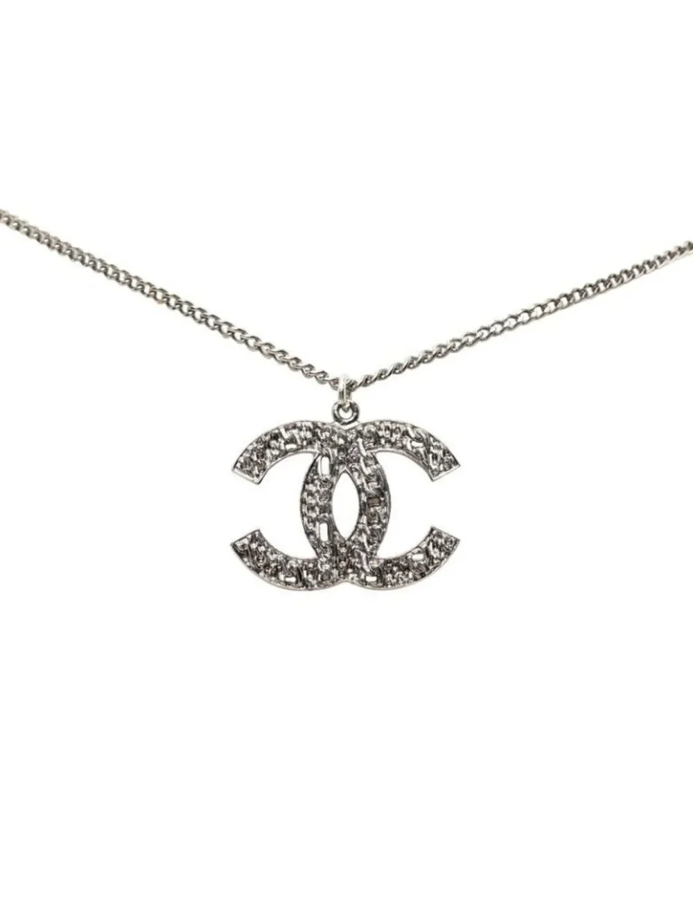 Chanel CC Logo Pendant 14c Silver Metal